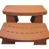 A Sure Step II Spa Step, Light Redwood with two levels, featuring a textured surface on each step for better grip.